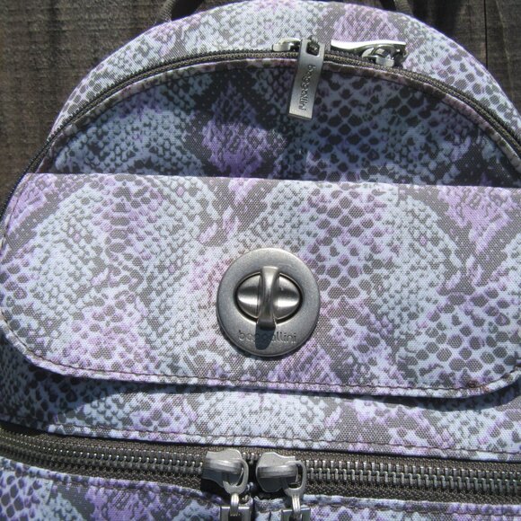 New Baggallini Blush Python Snake Skin Print Convertible Backpack Sling Bag - Picture 2 of 10